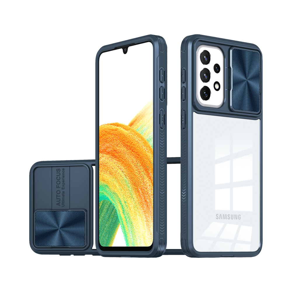 Coque avec cache caméra – Samsung Galaxy A33 5G – PROTECT IE027 Bleu Marine