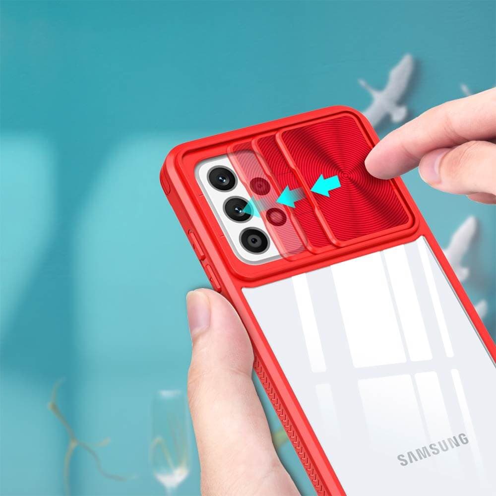 Coque avec cache caméra – Samsung Galaxy A52 5G – PROTECT IE027 Rouge  - Vue 3