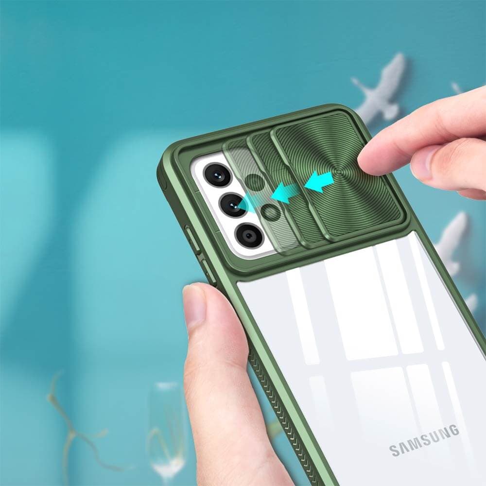 Coque avec cache caméra – Samsung Galaxy A52 – PROTECT IE027  Vert Foncé - Vue 3
