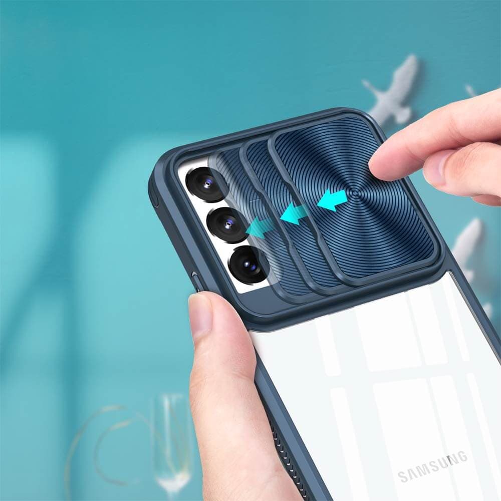 Coque avec cache caméra – Samsung Galaxy S21 FE – PROTECT IE027 Bleu Marine - Vue 3