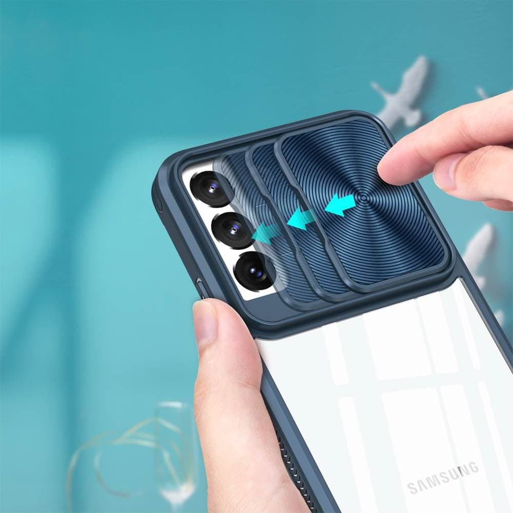 Coque avec cache caméra – Samsung Galaxy S22 – PROTECT IE027 Bleu Marine - Vue 3