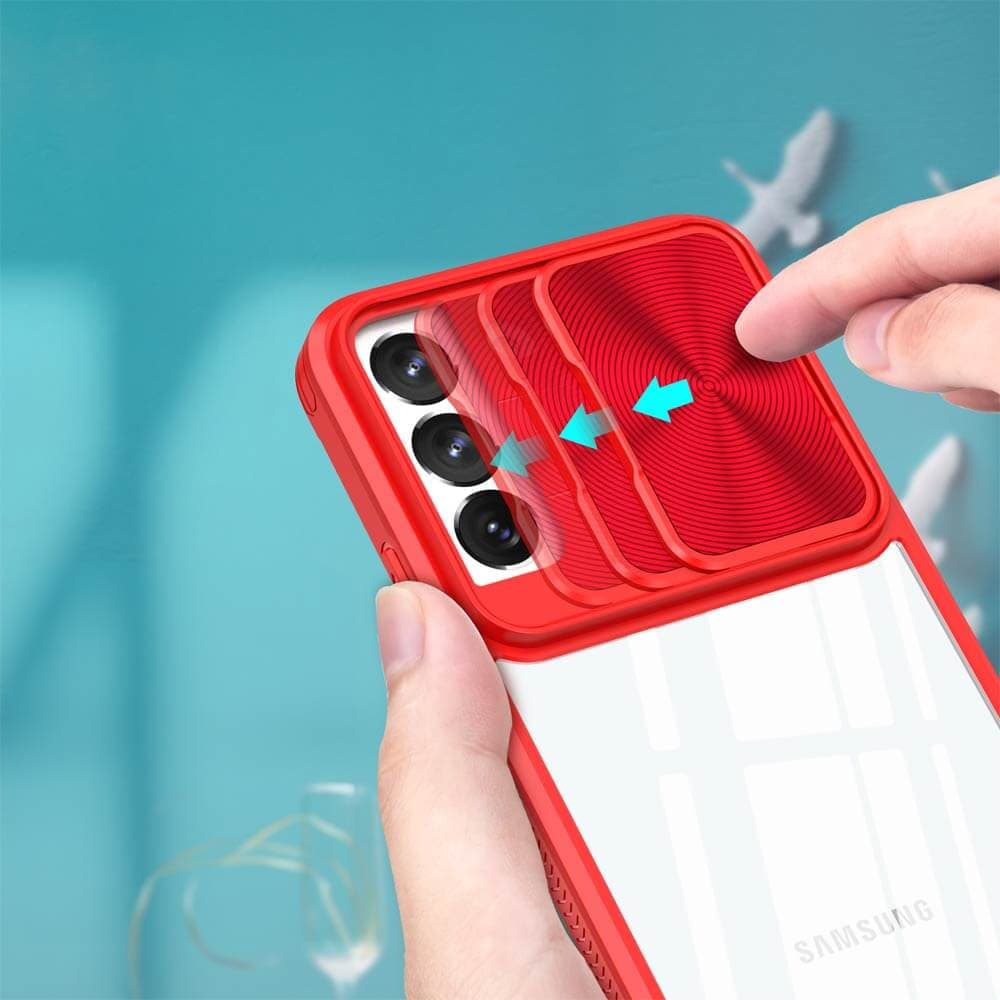Coque avec cache caméra – Samsung Galaxy S22+ – PROTECT IE027 Rouge  - Vue 3