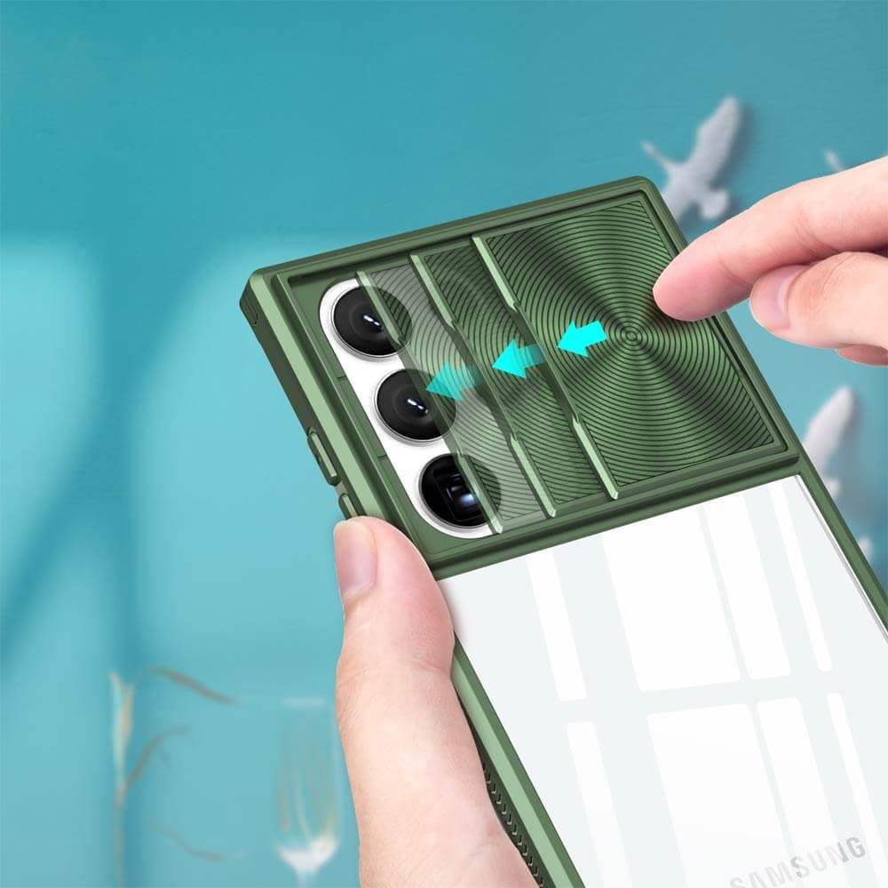 Coque avec cache caméra – Samsung Galaxy S22 Ultra – PROTECT IE027 Vert Foncé - Vue 3