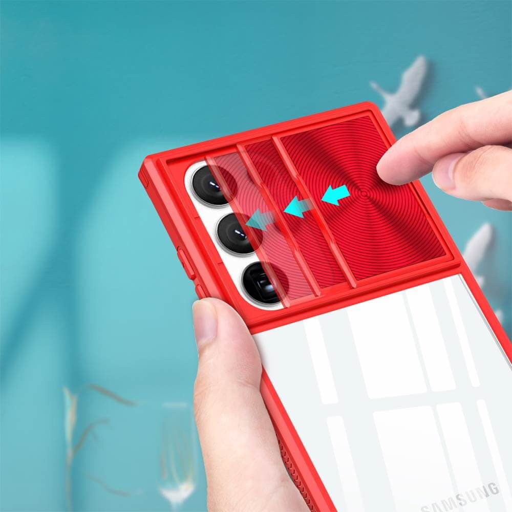 Coque avec cache caméra – Samsung Galaxy S23 Ultra 5G – PROTECT IE027 Rouge  - Vue 3