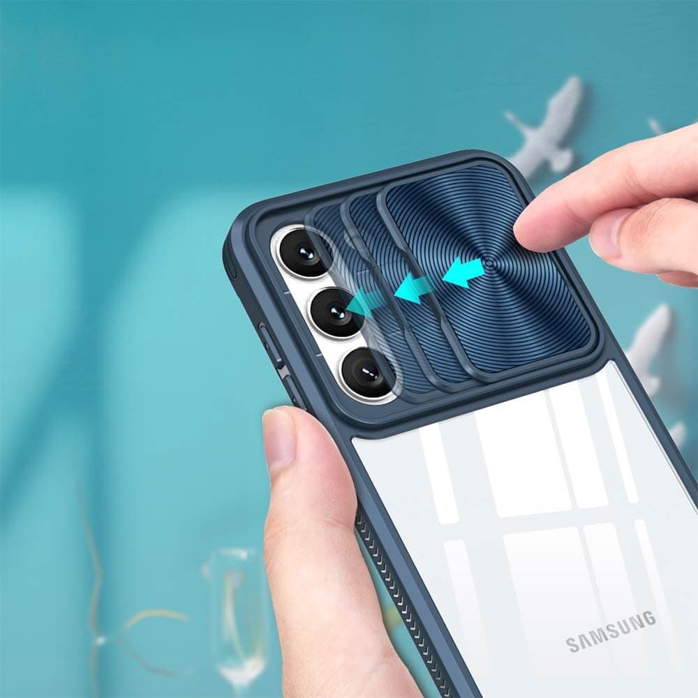 Coque avec cache caméra – Samsung Galaxy S23+ 5G – PROTECT IE027 Bleu Marine - Vue 3