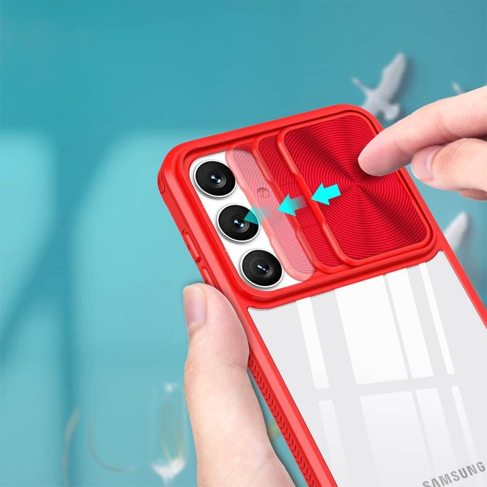 Coque avec cache caméra – Samsung Galaxy S24+ – PROTECT IE027 Rouge  - Vue 3