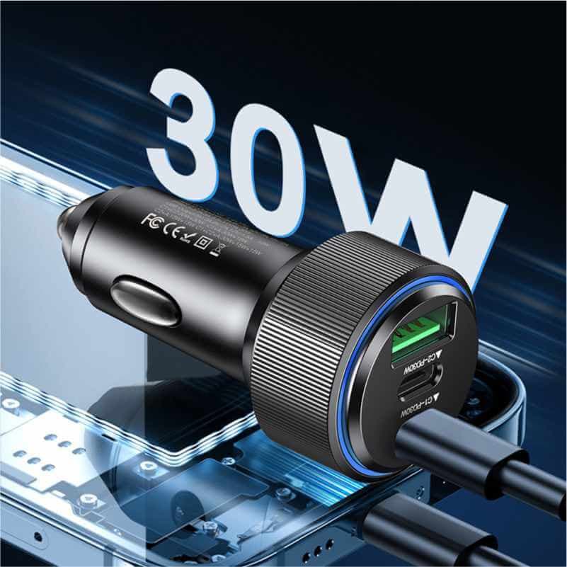 Chargeur Allume-Cigare Yesido 60W Noir - Vue 3