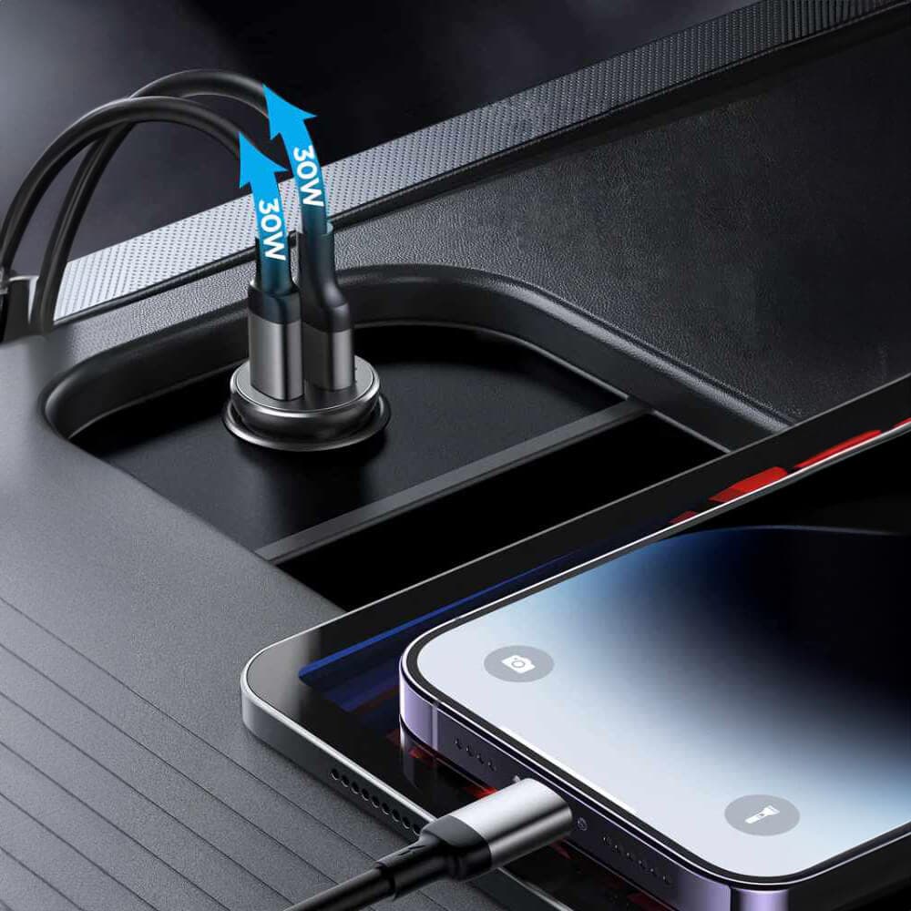 Chargeur Allume-Cigare JOYROOM Double USB-C PD 30W Noir - Vue 24