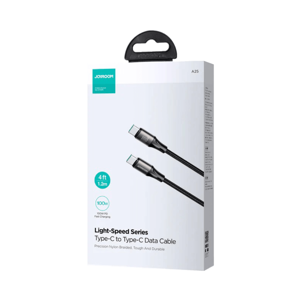 Câble Data USB-C vers USB-C JOYROOM Light-Speed Series 100W (1.2m) Noir - Vue 2