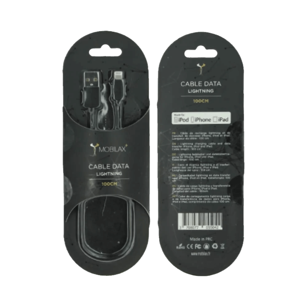 Câble USB vers Lightning CONNECT MFI (1m) Noir - Vue 2