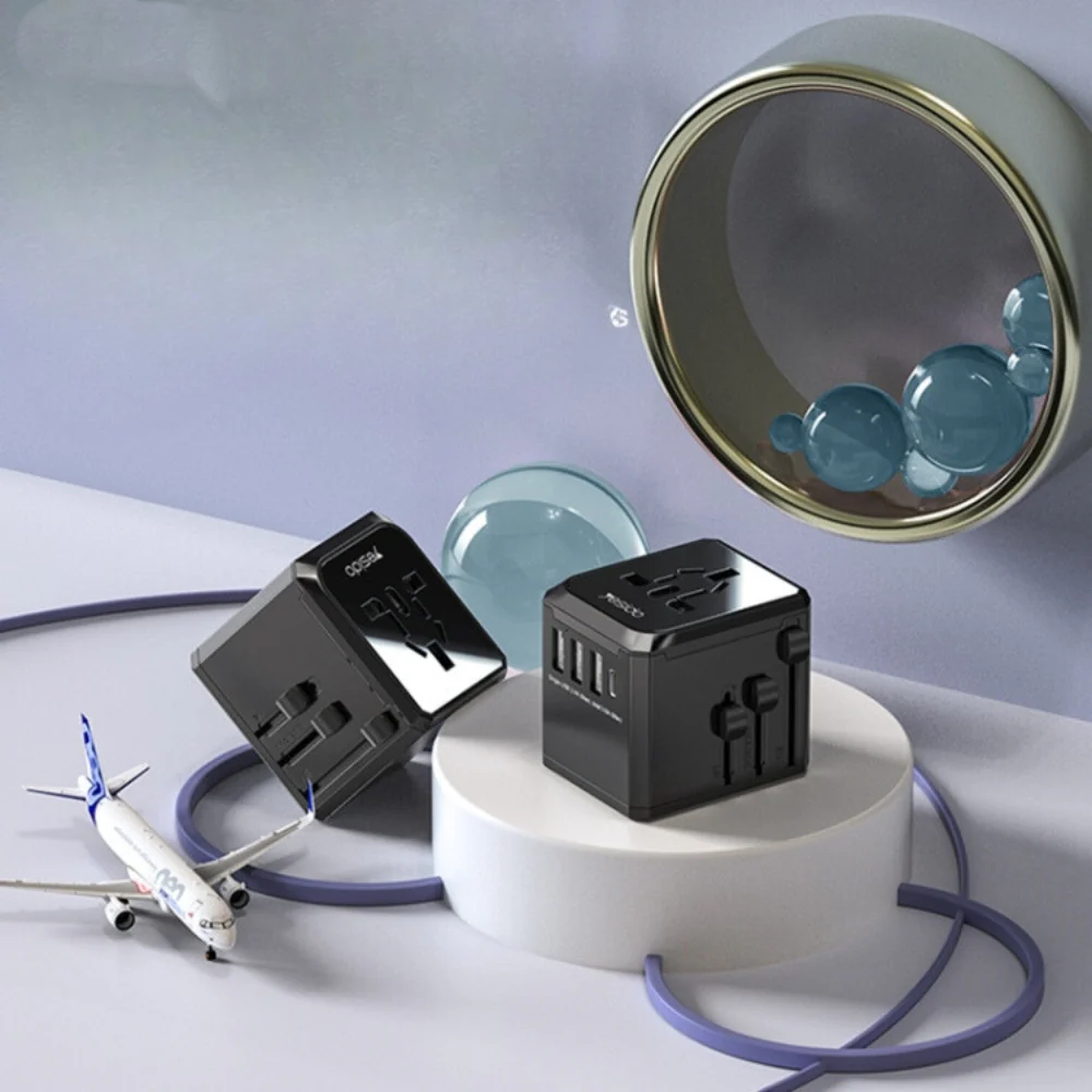 Adaptateur secteur universel avec 4 USB – Compatibilité mondiale – Yesido Noir - Vue 5