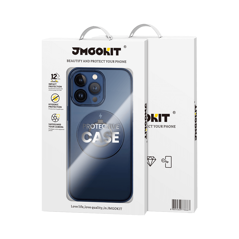 Coque MagSafe avec support anneau – Apple iPhone 14 Pro Max – JMGOKIT King Bleu Marine - Vue 3