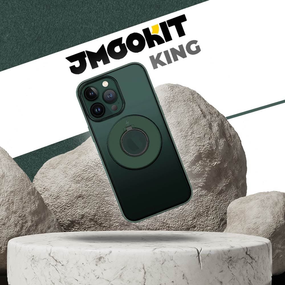 Coque MagSafe avec support anneau – Apple iPhone 12 Pro Max – JMGOKIT King Vert Foncé - Vue 2