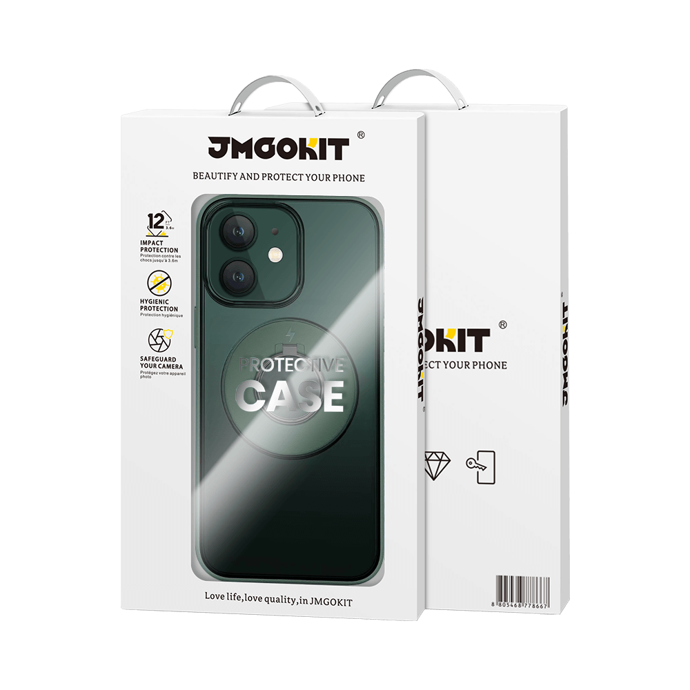 Coque MagSafe avec support anneau – Apple iPhone 12 – JMGOKIT King Vert Foncé - Vue 3