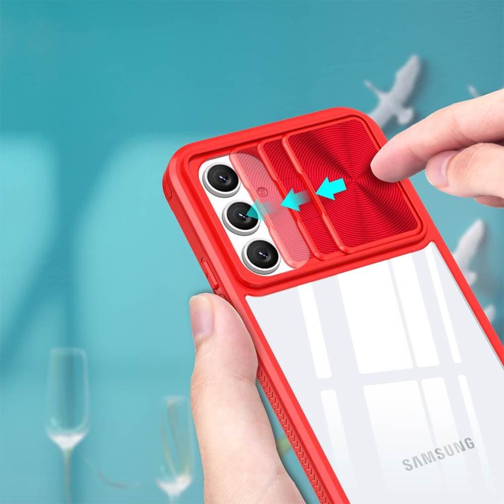 Coque avec cache caméra – Samsung Galaxy A55 5G – PROTECT IE027 Rouge  - Vue 3