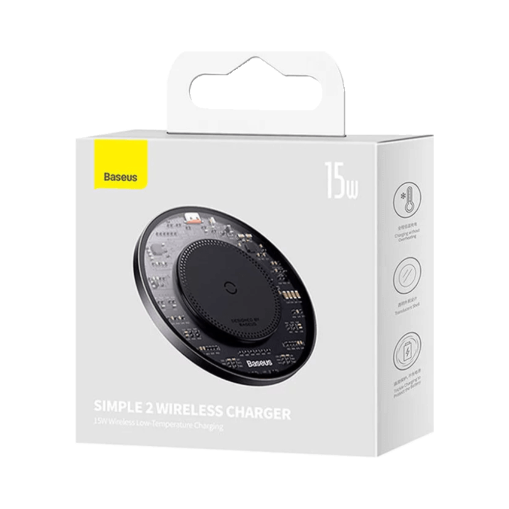 Pad de Charge à Induction (avec Câble USB-C vers USB-C) Baseus 15W Noir - Vue 4