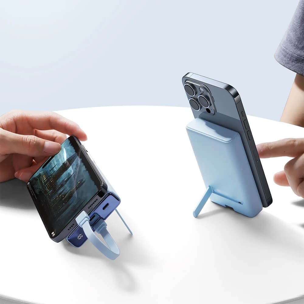 Batterie externe 10000mAh 20W avec charge sans fil 15W et écran digital – JOYROOM JR-PBM01 Blanc - Vue 52