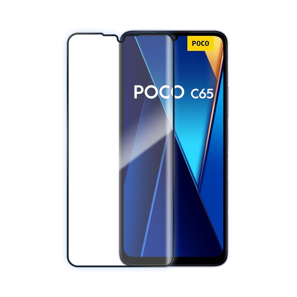 Verre trempé intégral 5D 9H – protection écran compatible Xiaomi Poco C65 / Redmi 13C – PROTECT Noir