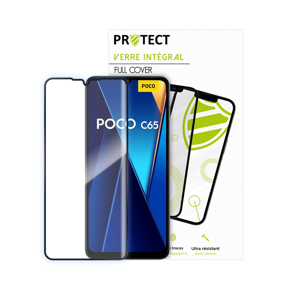 Verre trempé intégral 5D 9H – protection écran compatible Xiaomi Poco C65 / Redmi 13C – PROTECT Noir - Vue 2