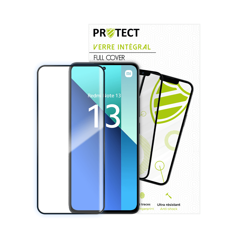 Verre trempé intégral 5D 9H – protection écran compatible Xiaomi Redmi Note 13 5G / 13 Pro 5G / 13 4G – PROTECT Noir - Vue 2