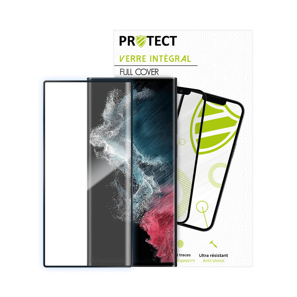 Verre trempé intégral 5D 9H – protection écran Samsung Galaxy S22 Ultra – PROTECT Noir - Vue 2