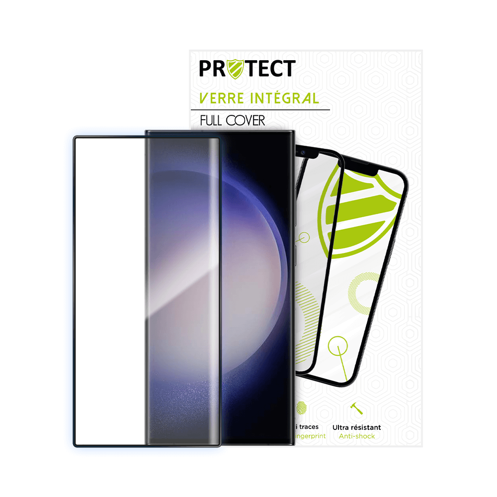 Verre trempé intégral 5D 9H – protection écran Samsung Galaxy S23 Ultra 5G – PROTECT Noir - Vue 2