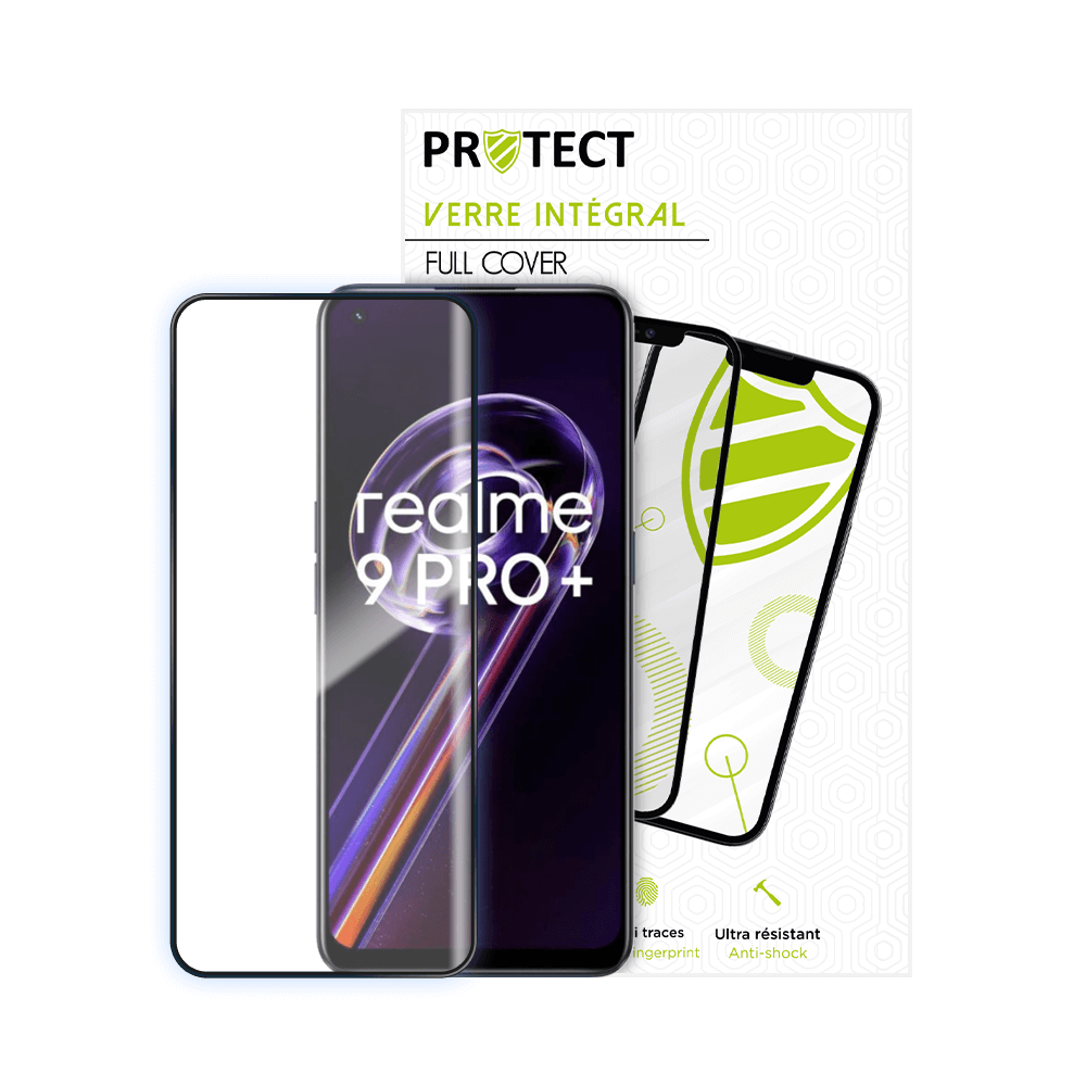 Verre trempé intégral 5D 9H – protection écran Realme 9 Pro+ – PROTECT Noir - Vue 2