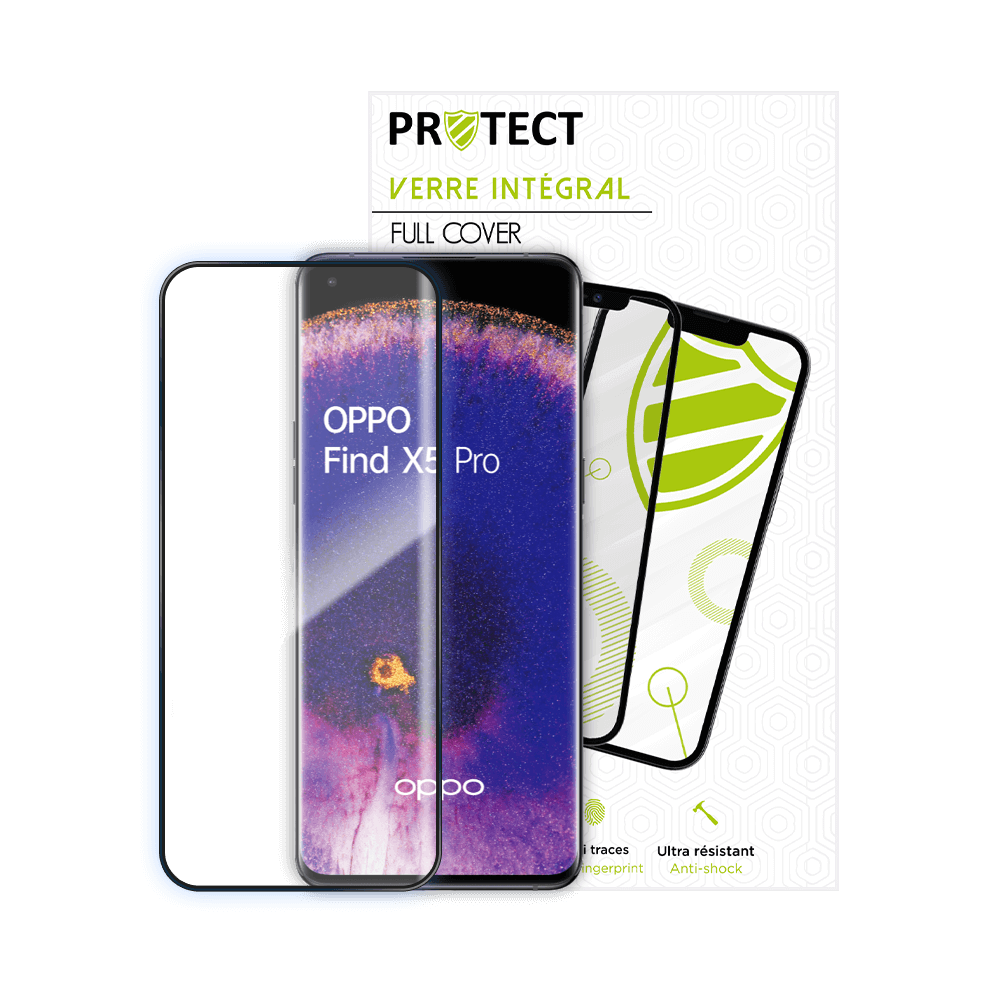 Verre trempé intégral 5D 9H – protection écran OPPO Find X5 Pro – PROTECT Noir - Vue 2