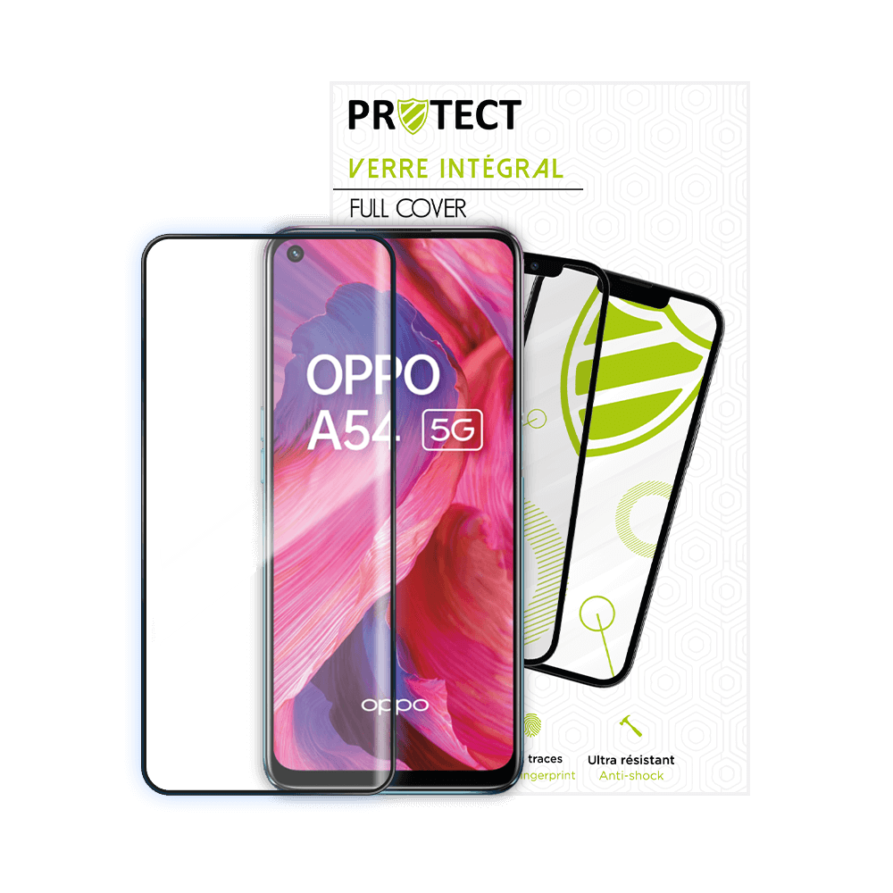 Verre trempé intégral 5D 9H – protection écran compatible OPPO A74 5G / A54 5G – PROTECT Noir - Vue 2