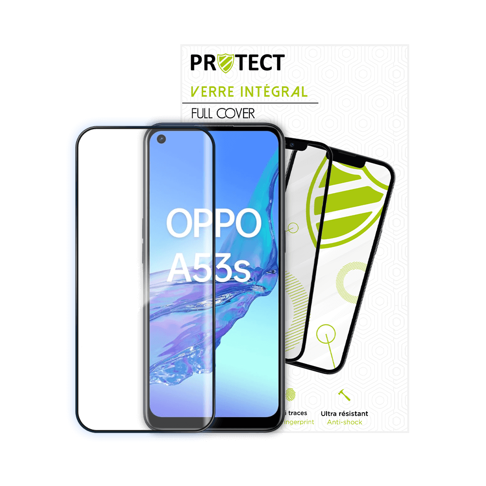 Verre trempé intégral 5D 9H – protection écran compatible OPPO A53s 2020 / A53 4G 2020 – PROTECT Noir - Vue 2