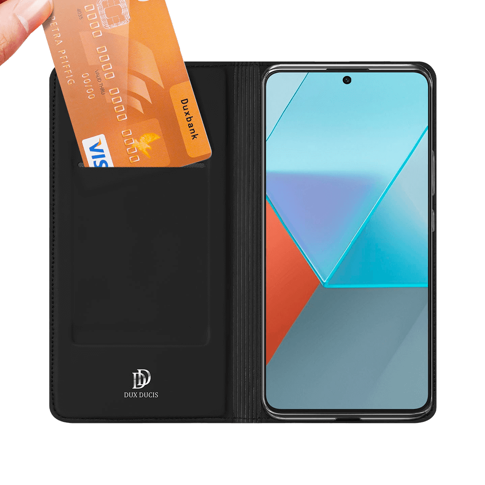 Housse folio Xiaomi Redmi Note 13 Pro / Poco X6 porte-carte – Dux Ducis Skin Pro Noir - Vue 2