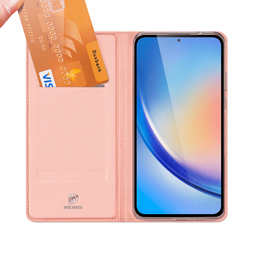 Housse folio Samsung Galaxy A35 5G porte-carte – Dux Ducis Skin Pro Bleu - Vue 2