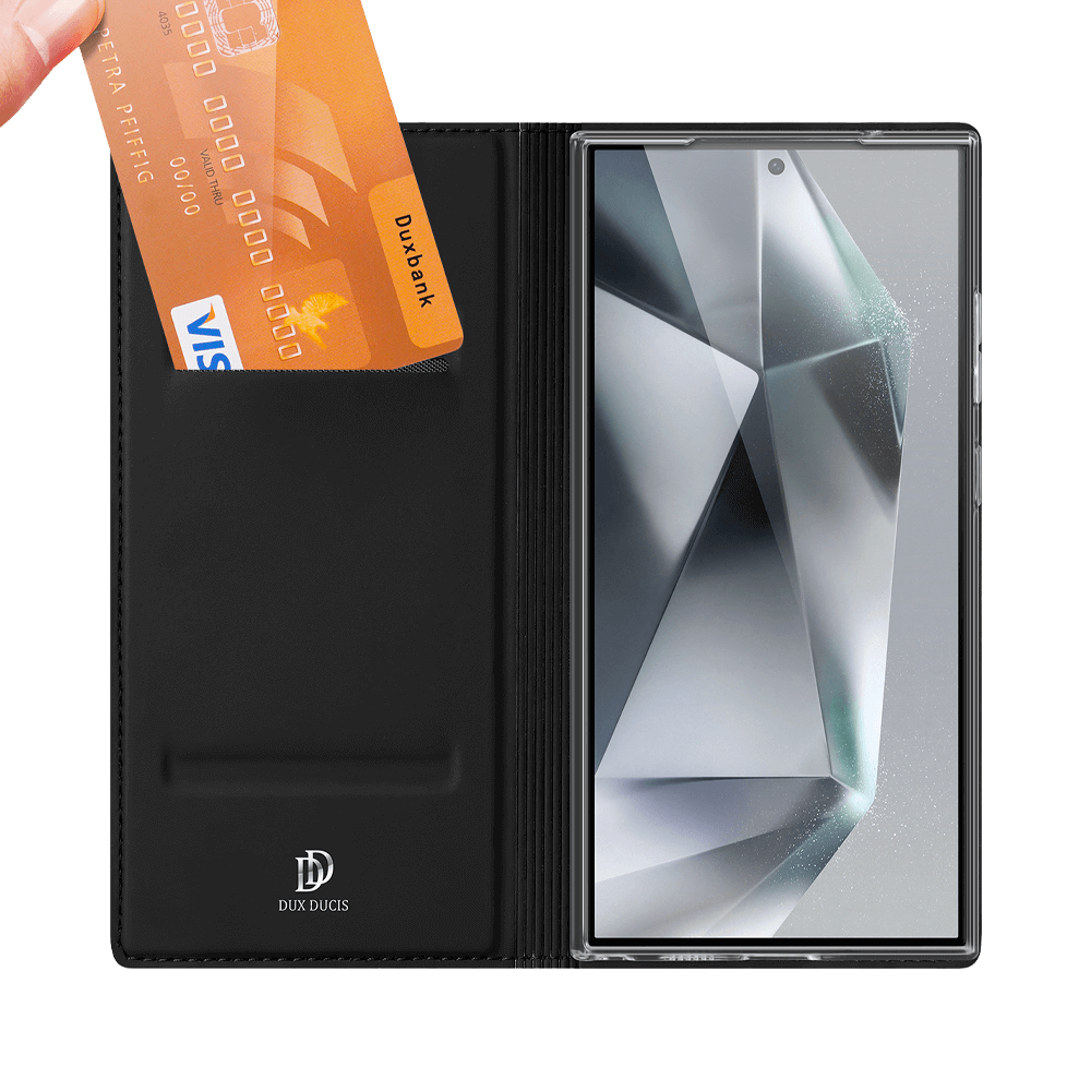 Housse folio Samsung Galaxy S24 Ultra 5G porte-carte – Dux Ducis Skin Pro Noir - Vue 2