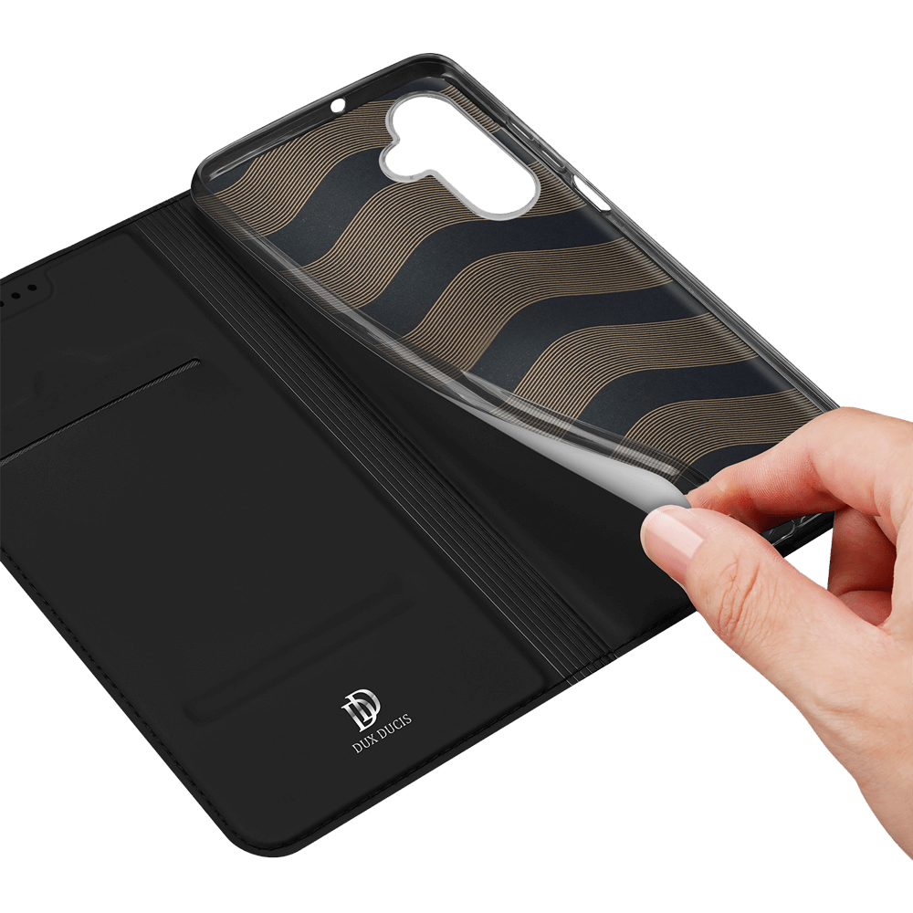 Housse folio Samsung Galaxy A25 5G porte-carte – Dux Ducis Skin Pro Noir - Vue 5