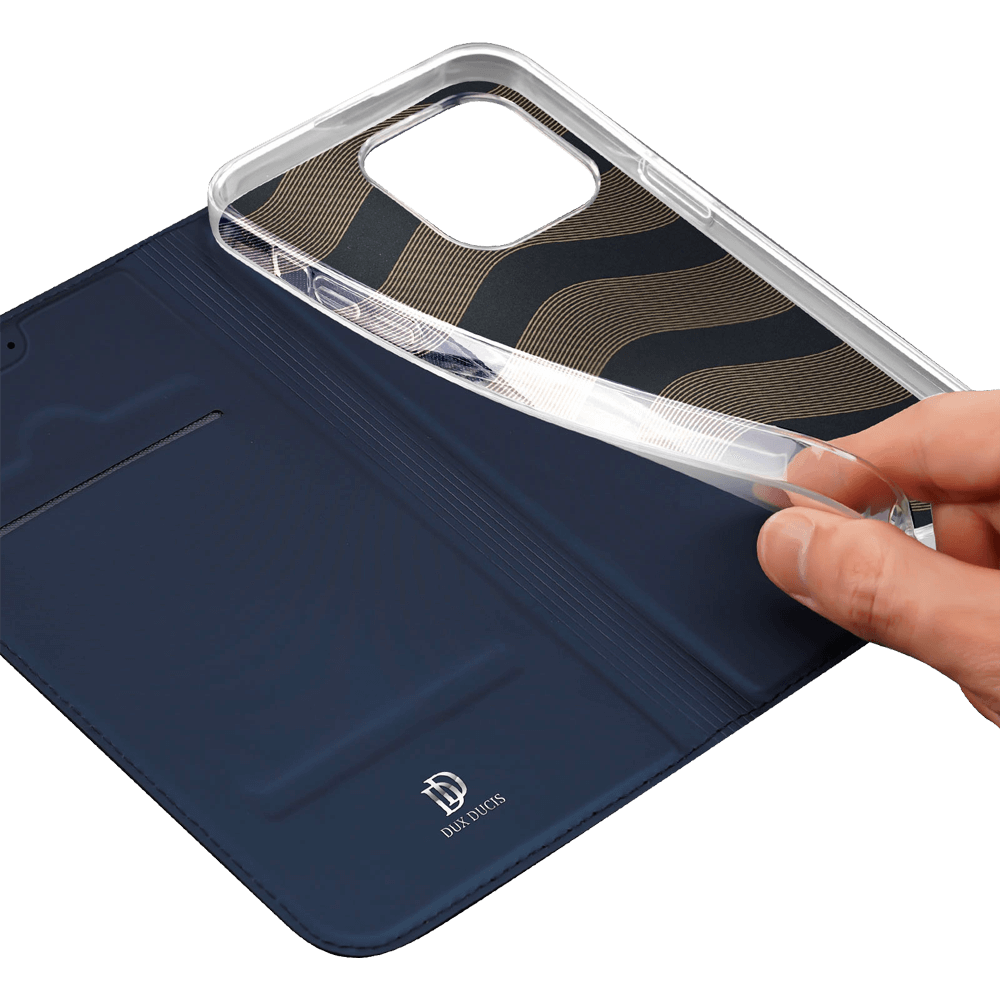 Housse folio iPhone 15 Pro porte-carte – Dux Ducis Skin Pro Bleu - Vue 5