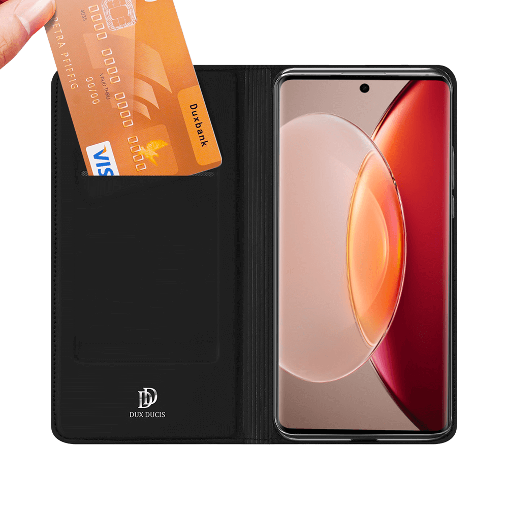 Housse folio Vivo X90 Pro porte-carte – Dux Ducis Skin Pro Noir - Vue 2