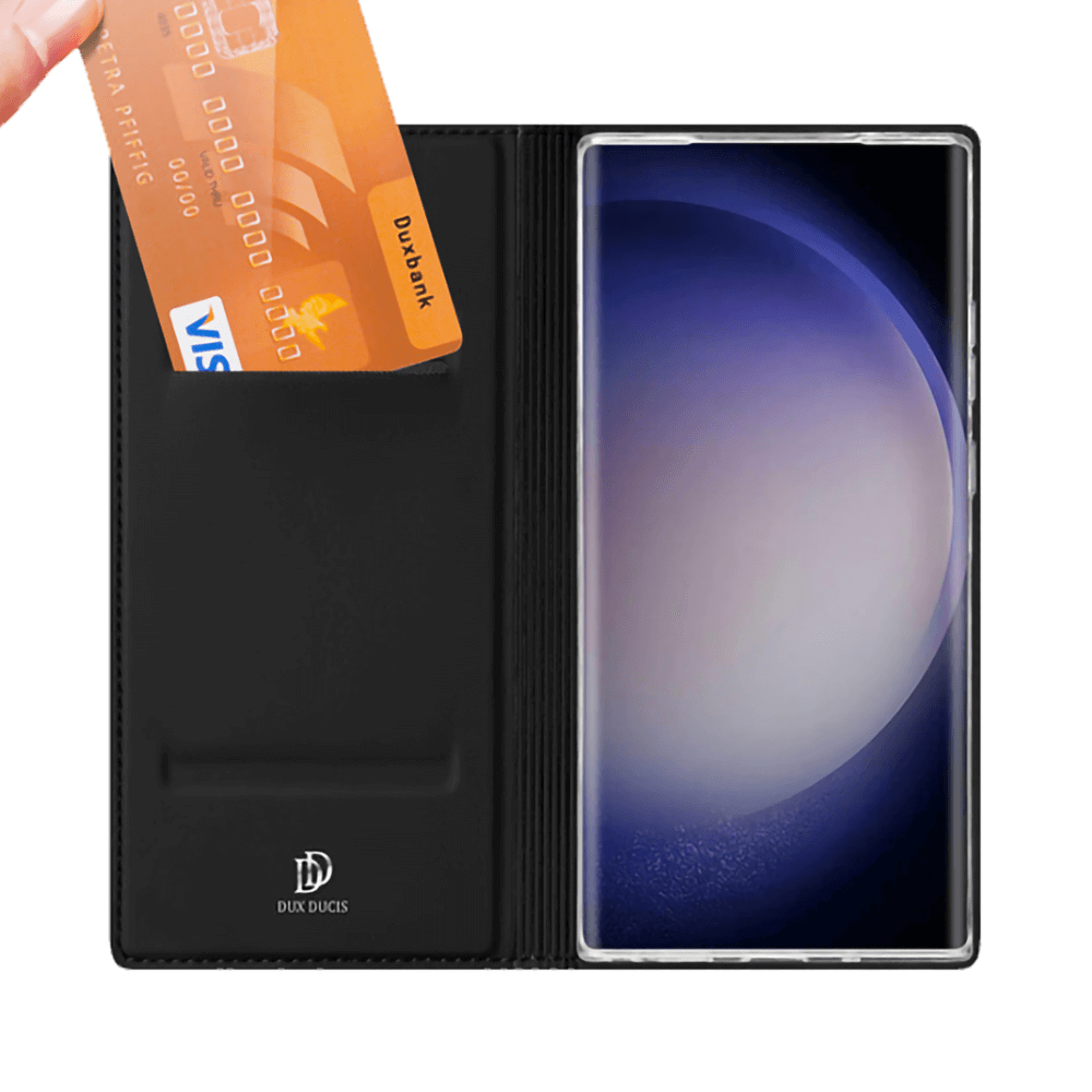 Housse folio Samsung Galaxy S23 Ultra porte-carte – Dux Ducis Skin Pro Noir - Vue 2