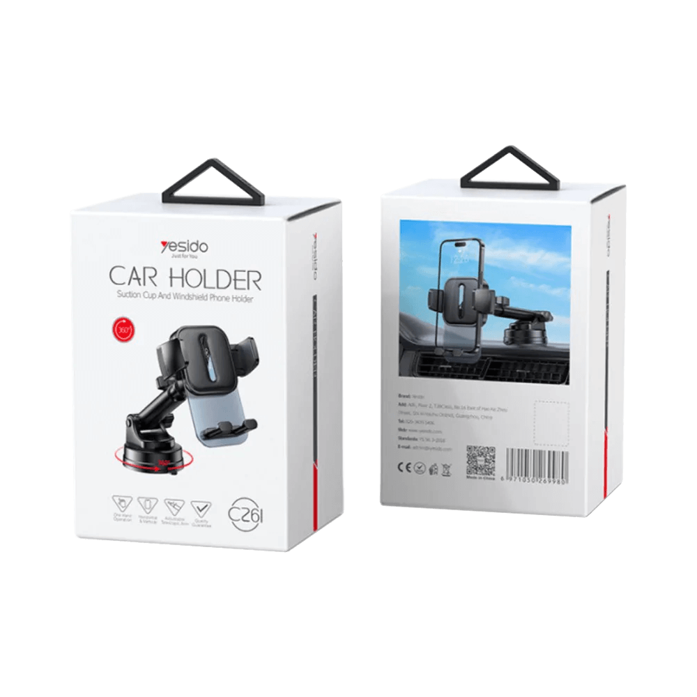 Support smartphone pour voiture Yesido C261 Noir - Vue 3