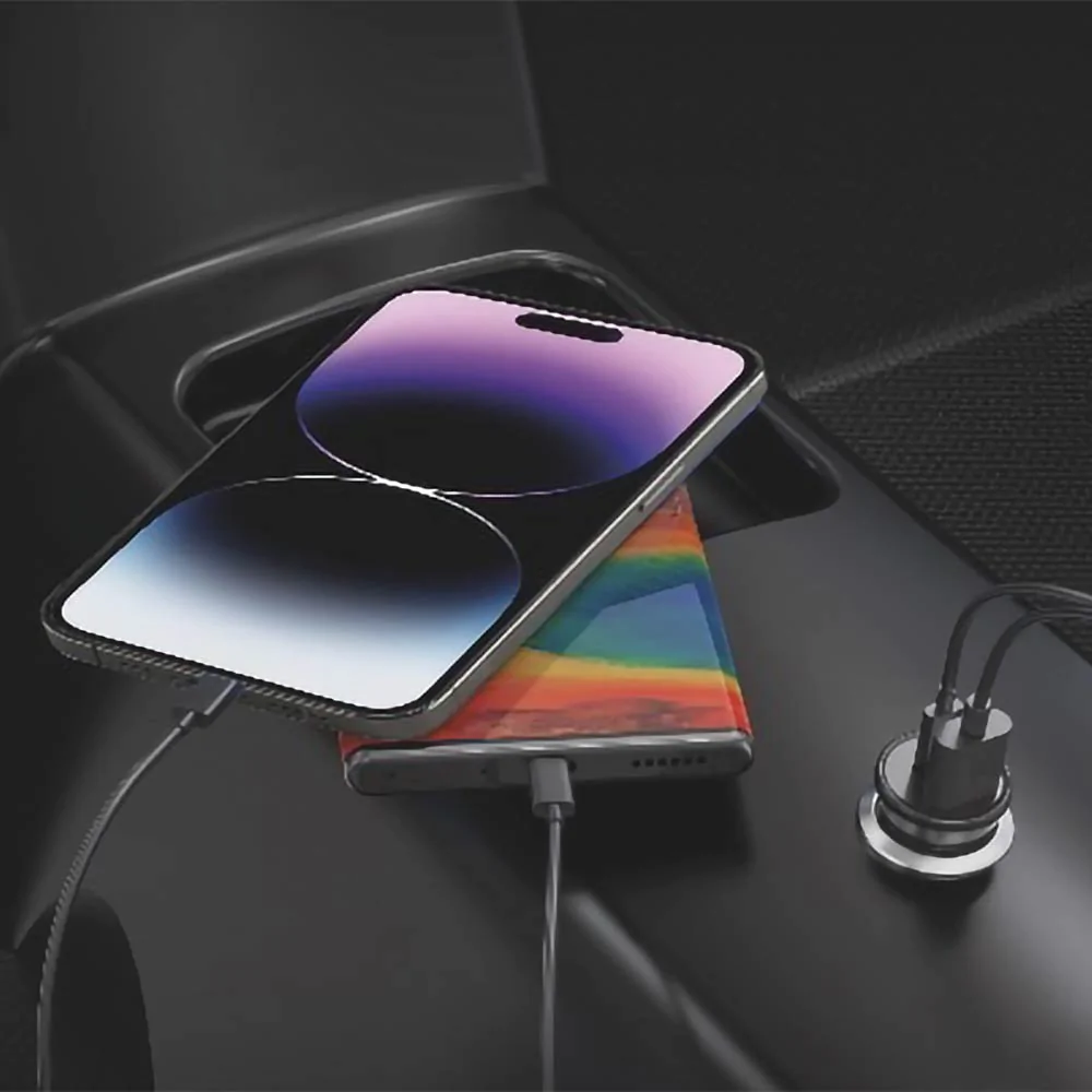 Chargeur Allume-Cigare 33W CONNECT (USB-C PD + USB QC3.0) Noir - Vue 2