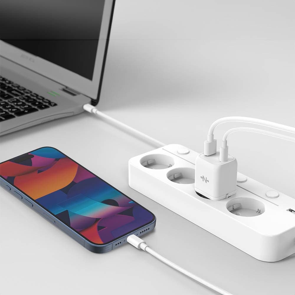 Chargeur secteur GaN 33W USB-C + USB-A – CONNECT Blanc - Vue 2