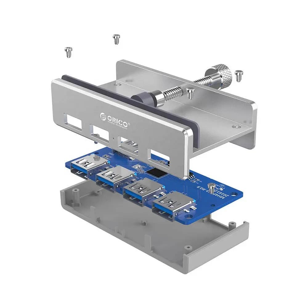 Hub USB 3.0 à fixation par pince 4 ports - Orico MH4PU - Vue 2