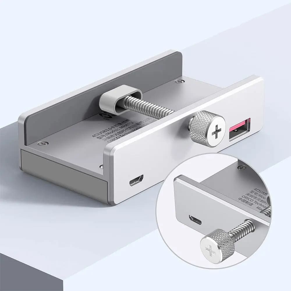 Hub USB 3.0 à fixation par pince 4 ports - Orico MH4PU - Vue 3