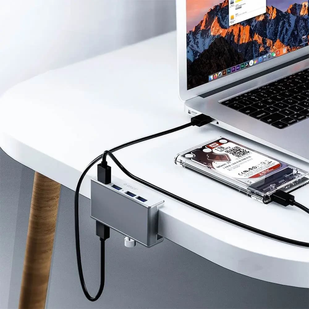 Hub USB 3.0 à fixation par pince 4 ports - Orico MH4PU - Vue 4
