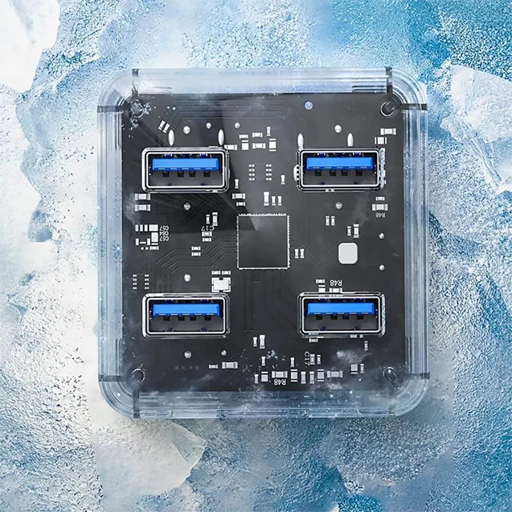 Hub Orico 4 Ports USB-A Transparent - Vue 2