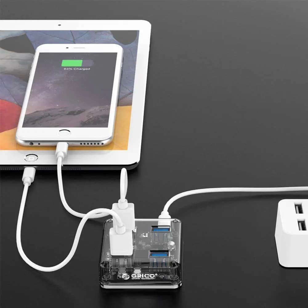 Hub Orico 4 Ports USB-A Transparent - Vue 5