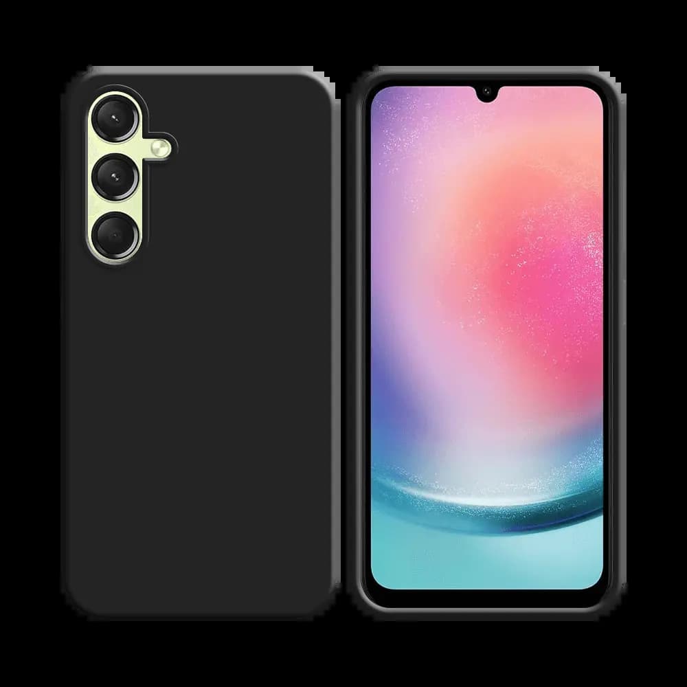 Coque Silicone Compatible pour Samsung Galaxy A24 4G A245 (#3) Noir