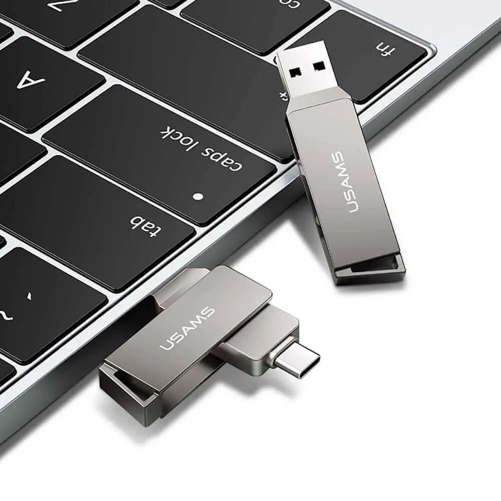 Clé USB 3.0 + Type C Usams 128 Go Noir - Vue 2