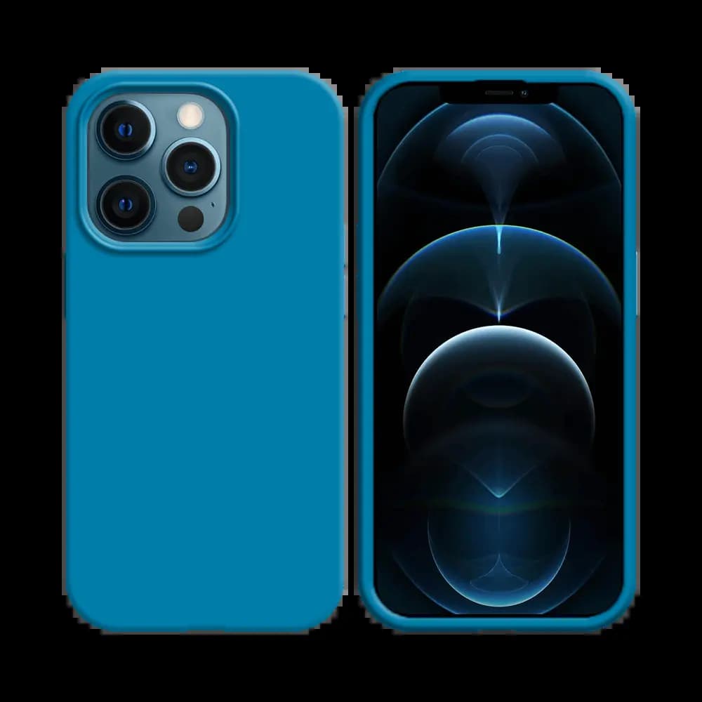 Coque silicone iPhone 12 / 12 Pro - Bleu Ciel