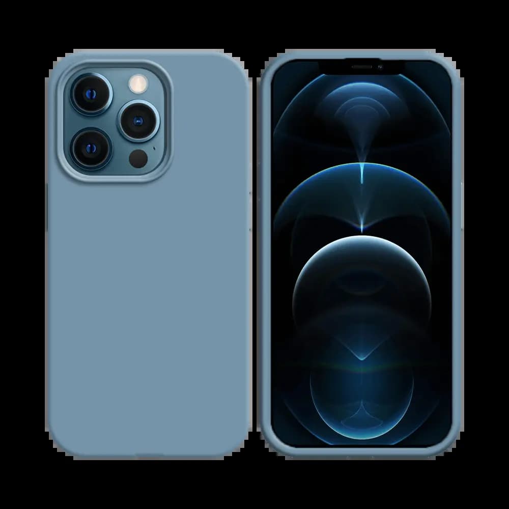 Coque silicone iPhone 12 Pro Max - Bleu Acier