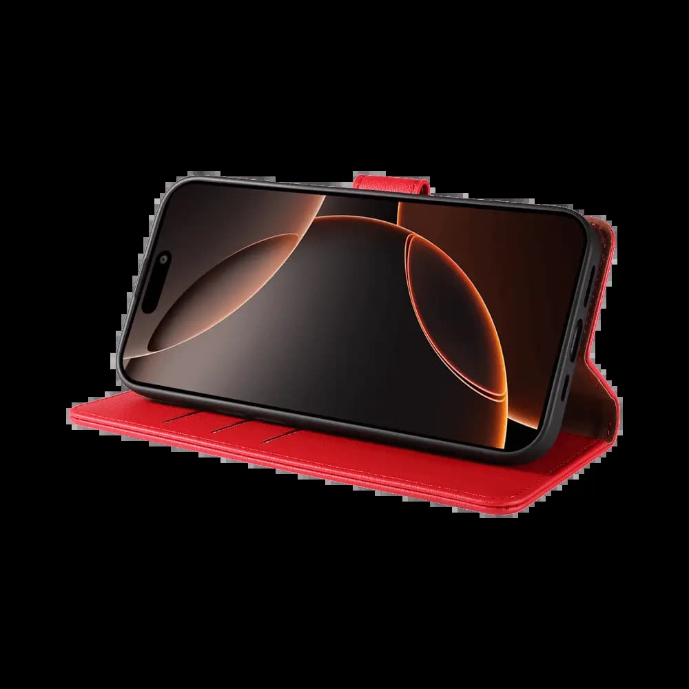 Housse folio anti-RFID iPhone 16 Pro Max – PROTECT IP011 Rouge - Vue 5